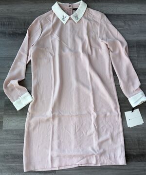 Victoria Beckham for Target Pink Bunny Rabbit Collar Dress Long Sleeve Size L